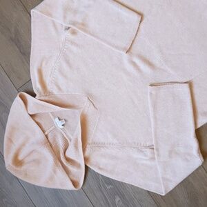 Pure Jill J. Jill Hooded Knit Silk Cotton Sweater - Pink Pullover w/ Pocket - SP